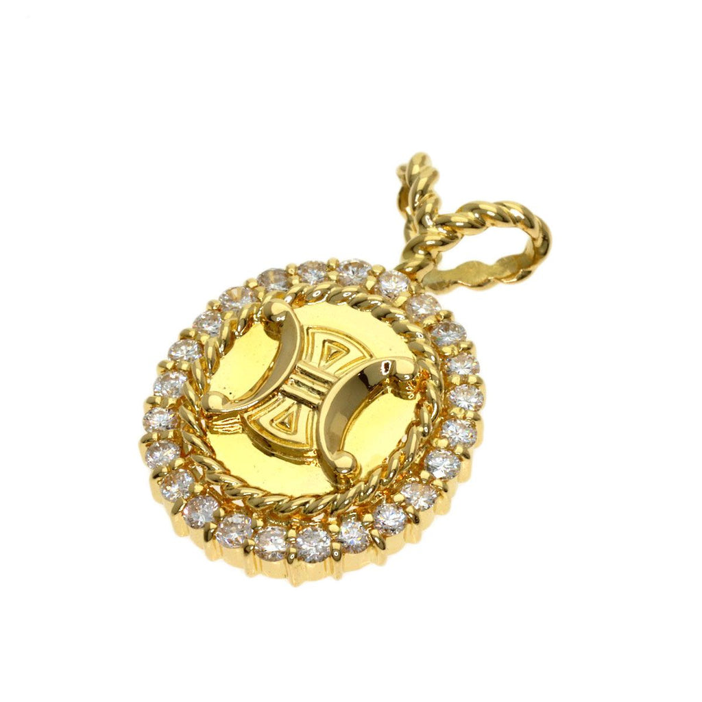 Celine Triomphe Diamond Pendant 18k Yellow Gold