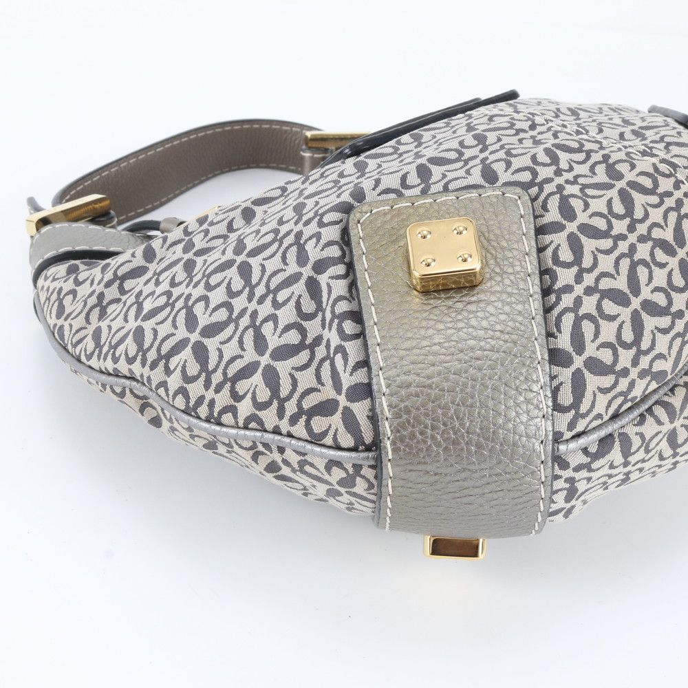 Loewe New Road Line Anagram Repeat Leather Canvas Shoulder Bag — view 6