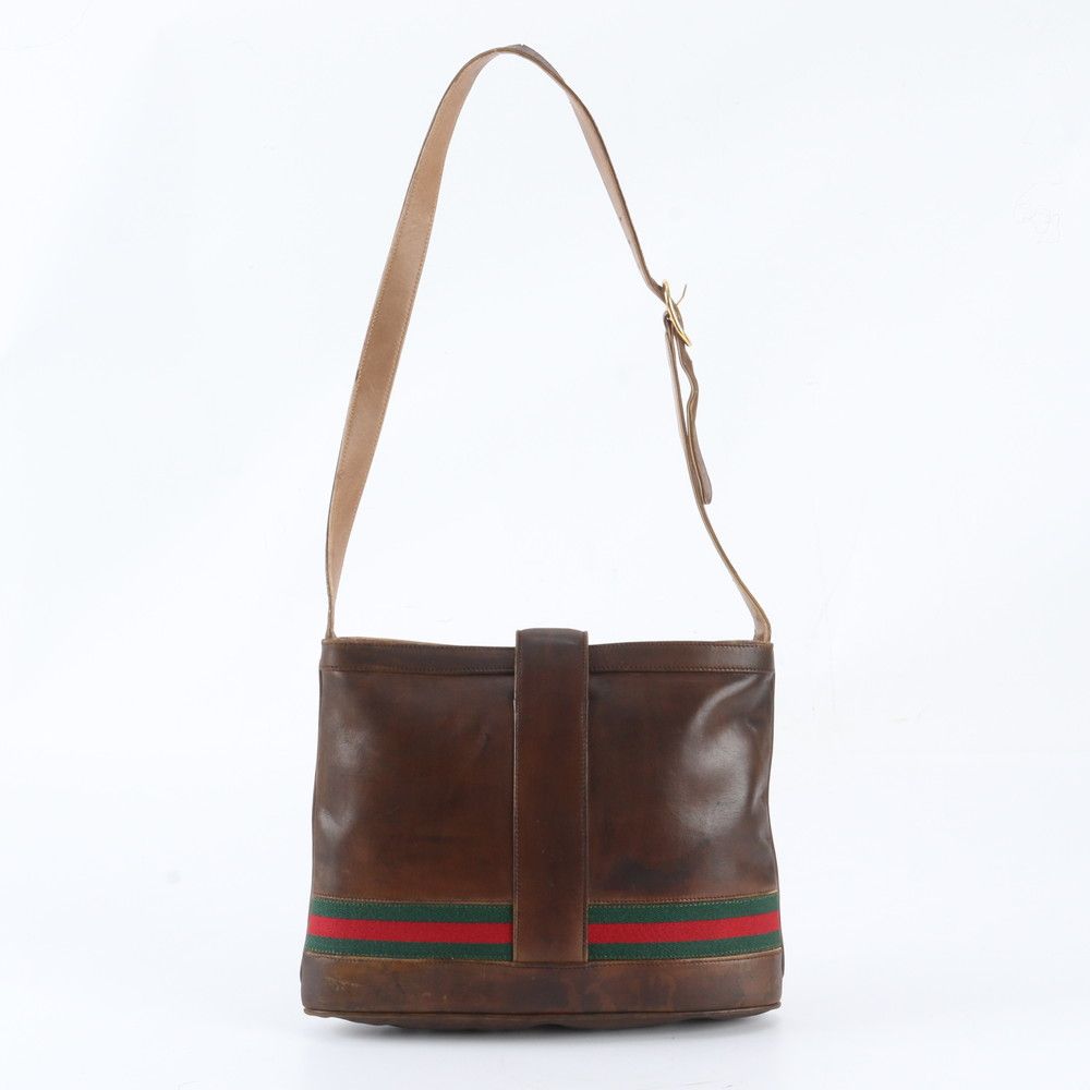 Gucci Sherry Line Interlocking Leather Shoulder Bag Hand Brown — view 3