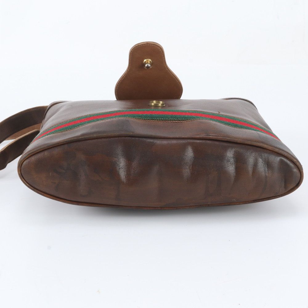 Gucci Sherry Line Interlocking Leather Shoulder Bag Hand Brown — view 6