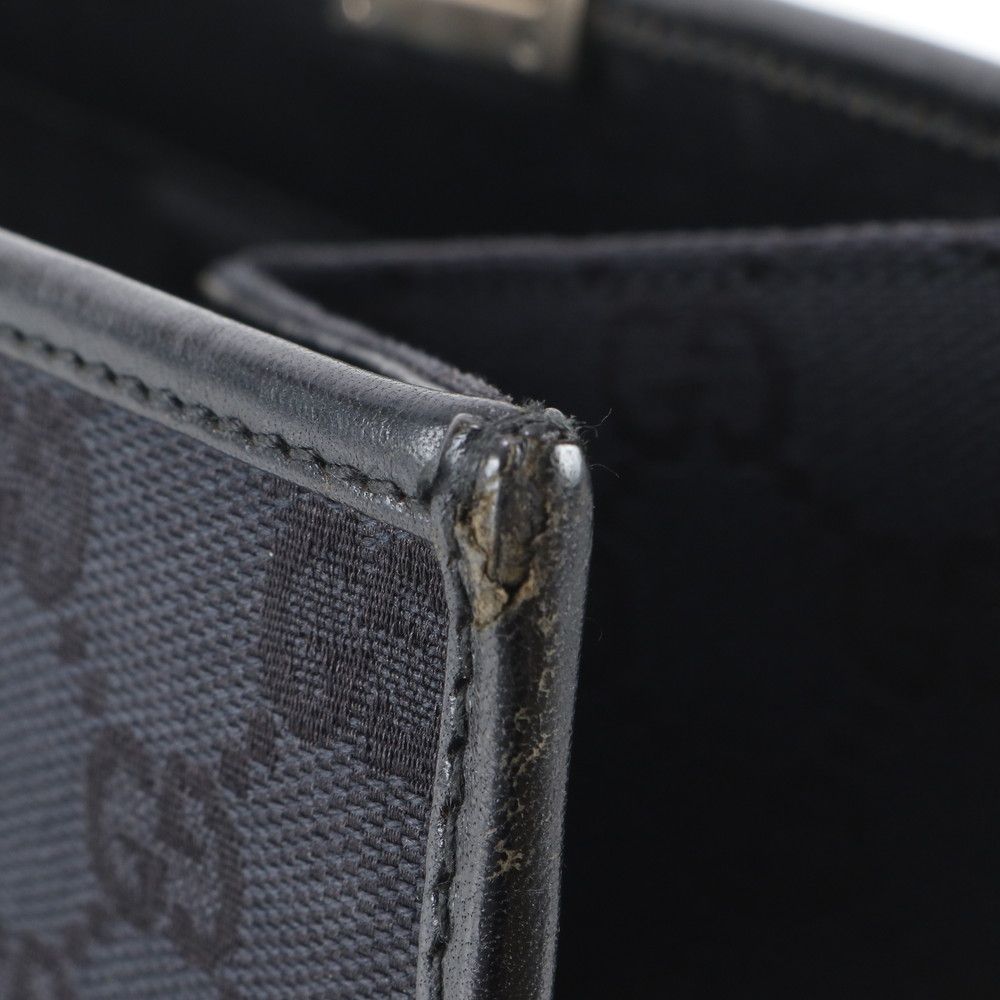 Gucci Jackie GG Canvas 002 Leather Tote Shoulder Black — view 8