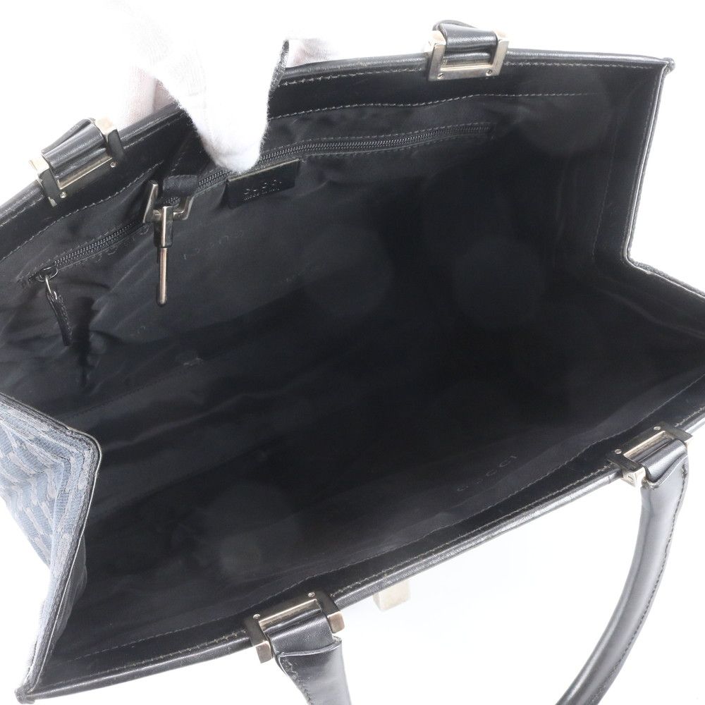 Gucci Jackie GG Canvas 002 Leather Tote Shoulder Black — view 7
