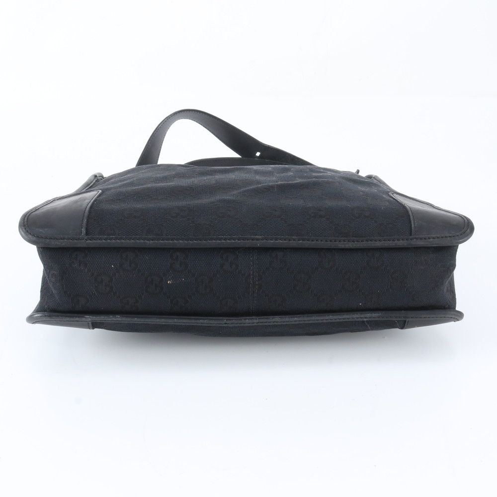 Gucci GG Canvas Leather Shoulder Bag Tote Hand Black — view 5