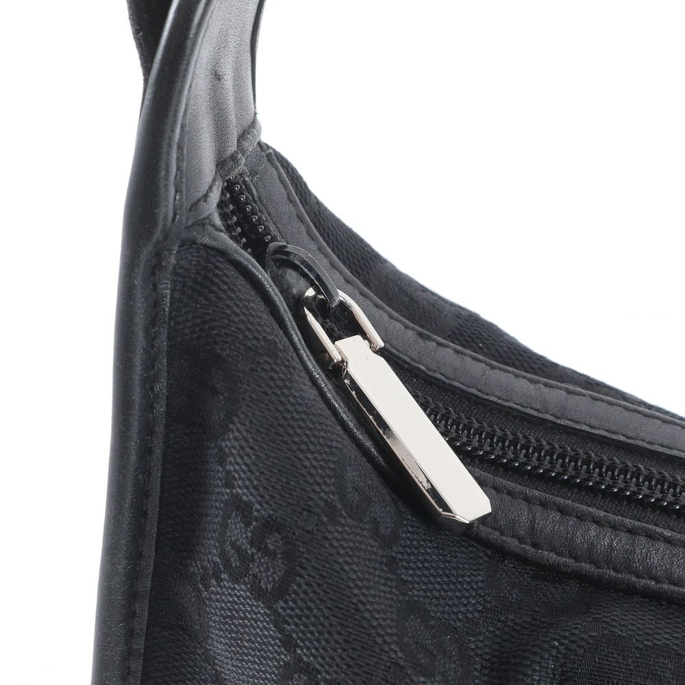 Gucci GG Canvas Leather Shoulder Bag Tote Hand Black — view 8