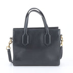 Gucci GG Ribbon Leather 2-Way Handbag Crossbody Tote Shoulder Black — view 3