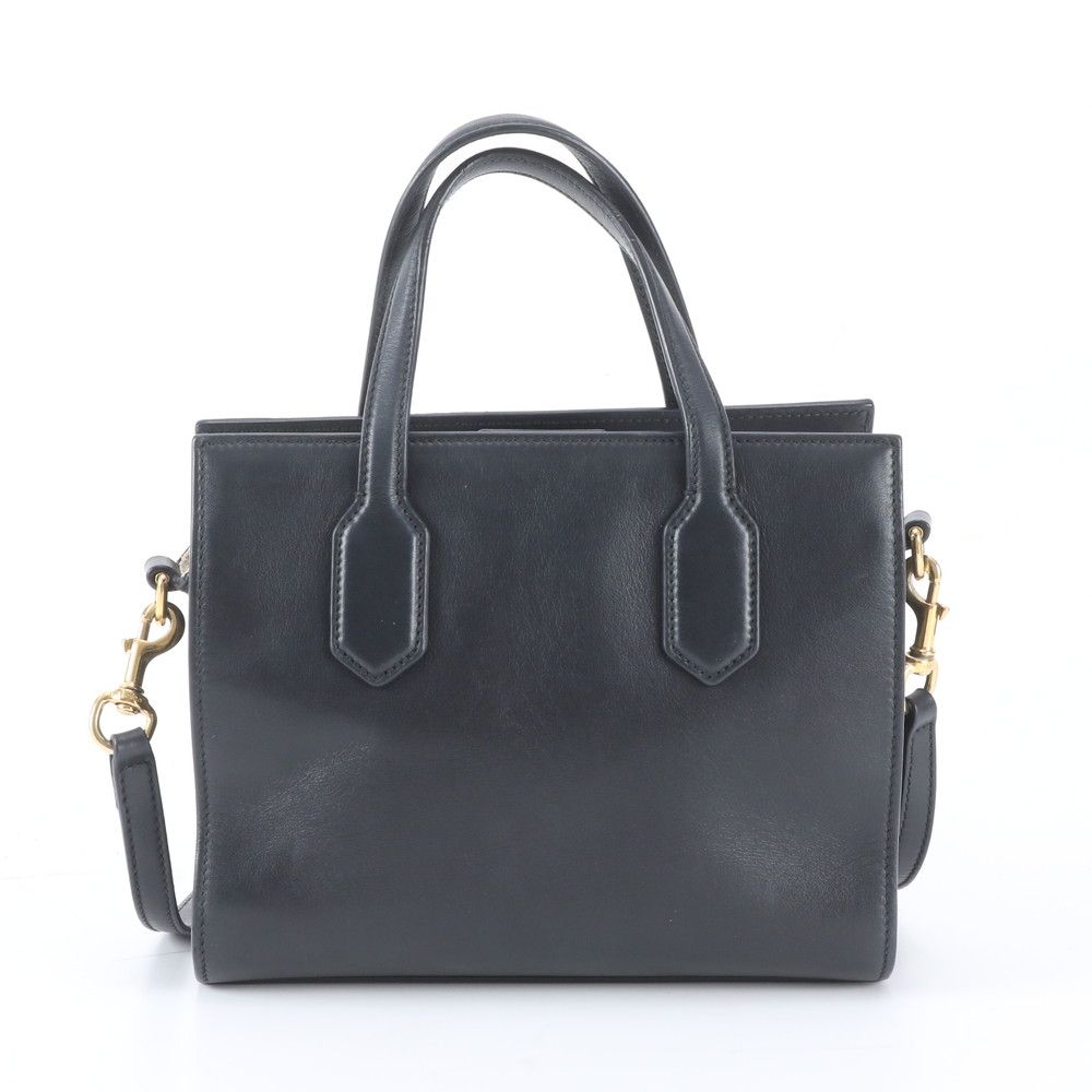 Gucci GG Ribbon Leather 2-Way Handbag Crossbody Tote Shoulder Black — view 3
