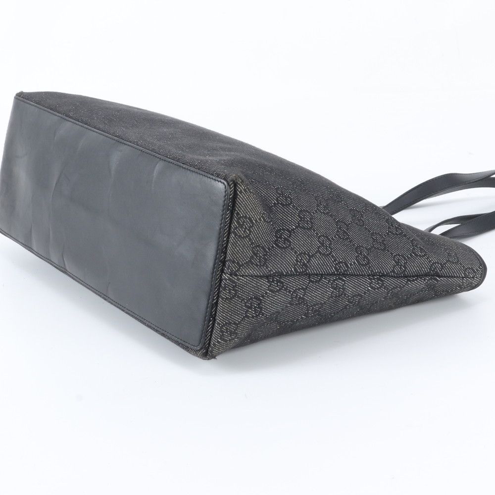 Gucci GG Canvas Leather Tote Shoulder Hand Black — view 4