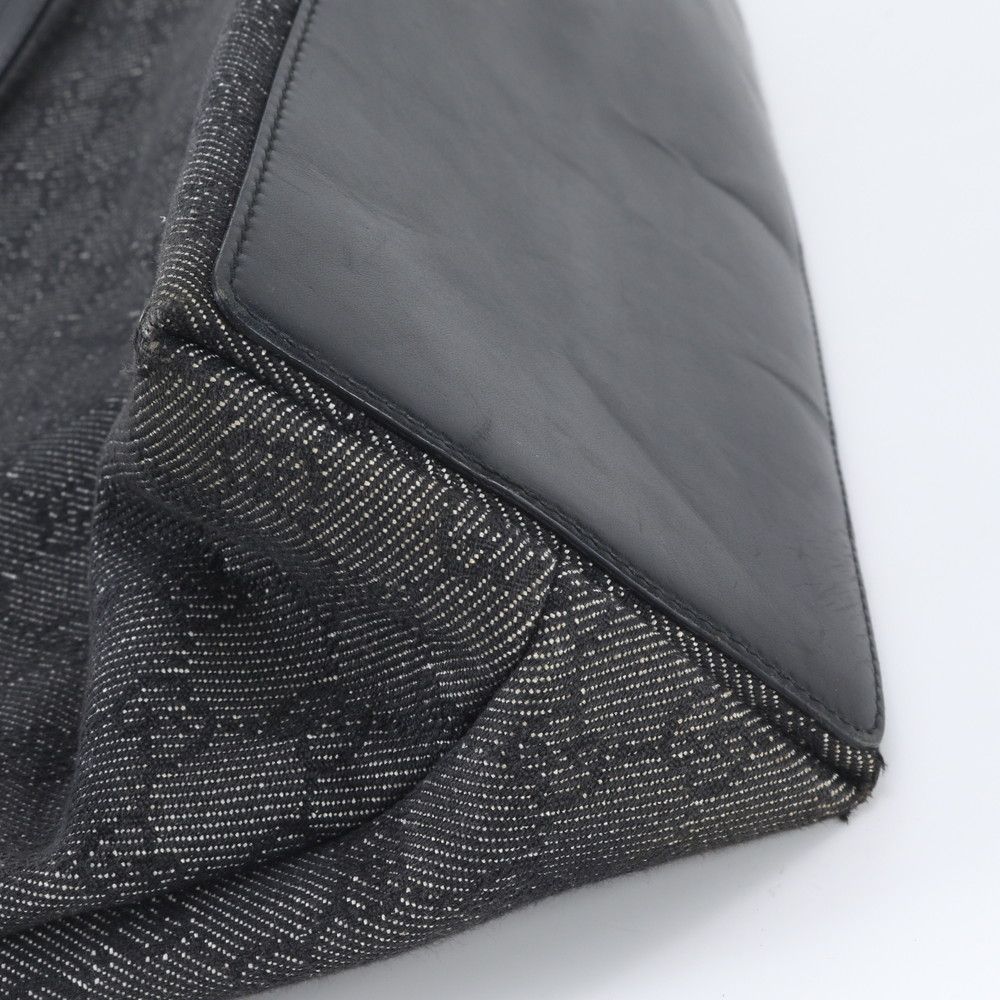 Gucci GG Canvas Leather Tote Shoulder Hand Black — view 8