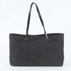 Gucci GG Canvas Leather Tote Shoulder Hand Black — view 3