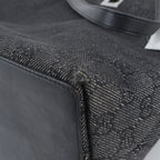 Gucci GG Canvas Leather Tote Shoulder Hand Black — view 9