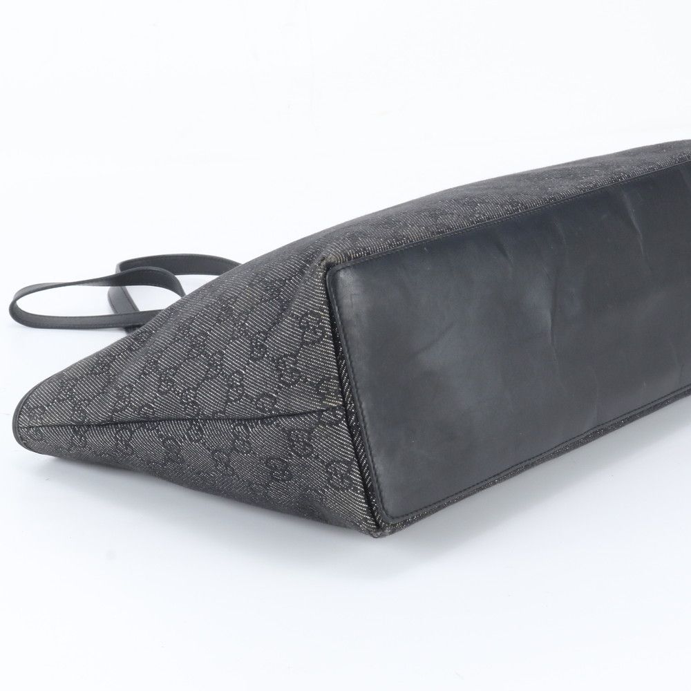 Gucci GG Canvas Leather Tote Shoulder Hand Black — view 5