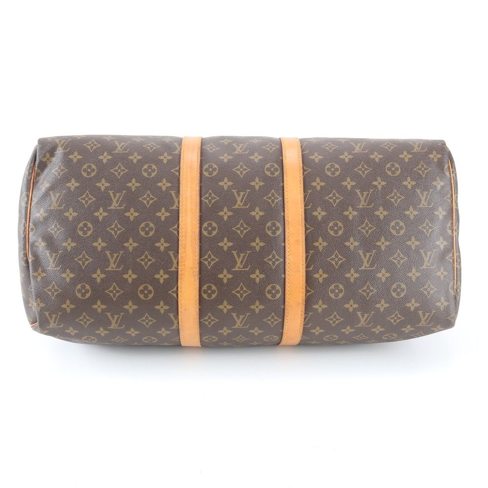 Louis Vuitton Monogram Keepall 55 Leather Boston Bag Tote — view 5