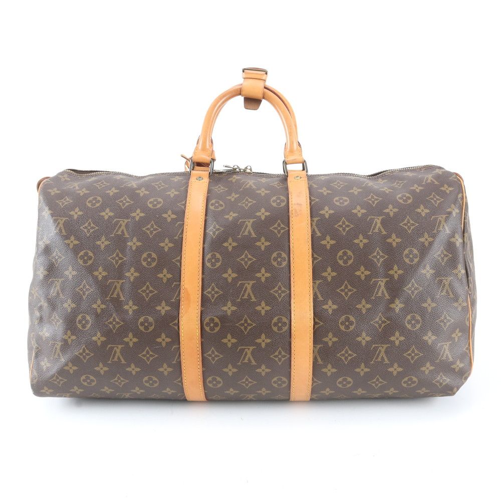 Louis Vuitton Monogram Keepall 55 Leather Boston Bag Tote — view 3