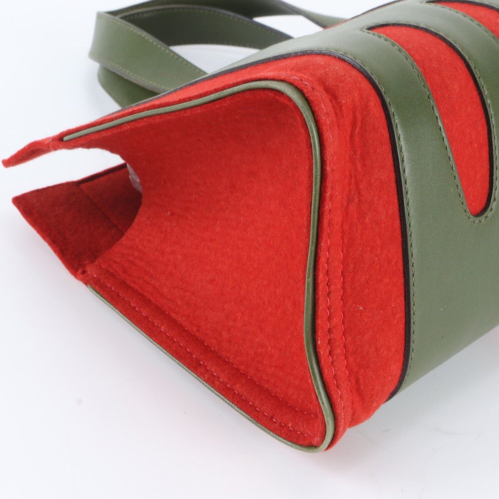 Hermes Petit Ash Leather Canvas Tote Shoulder Hand — view 6