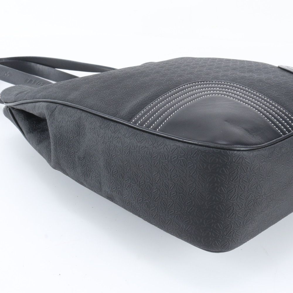 Loewe Anagram Repeat Leather Nylon Tote Shoulder Black — view 6