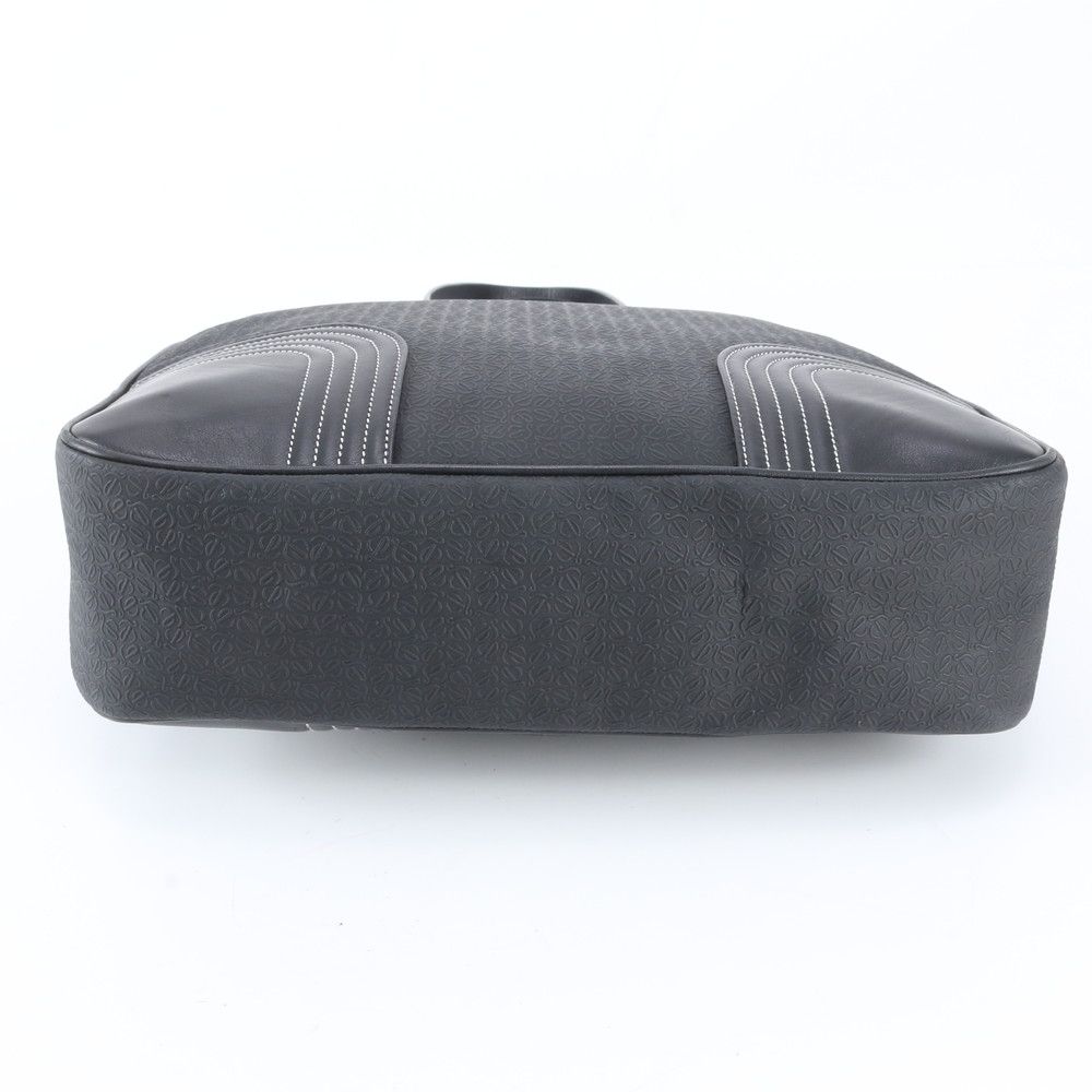Loewe Anagram Repeat Leather Nylon Tote Shoulder Black — view 5
