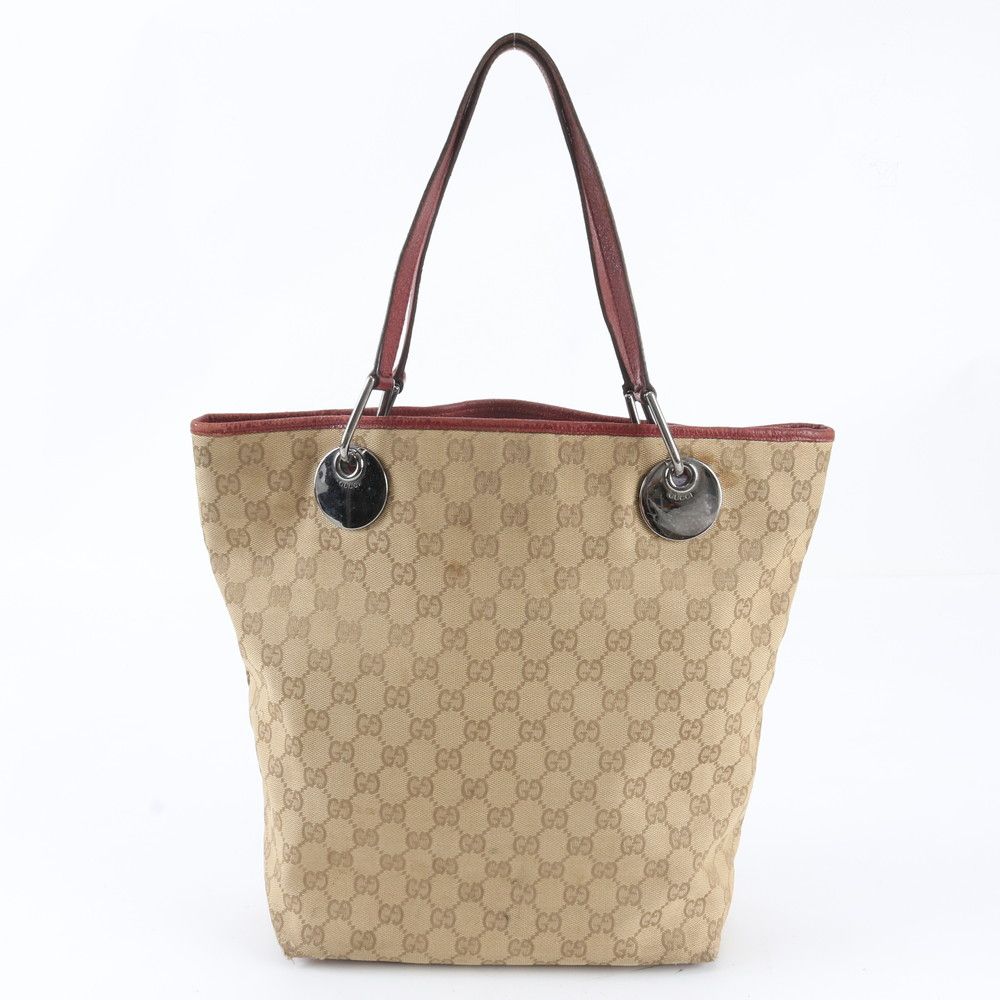 Gucci GG Canvas Leather Tote Shoulder Hand — view 3