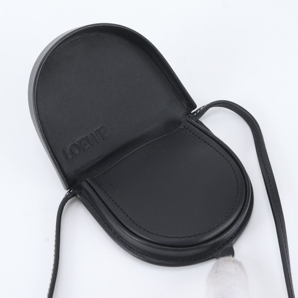 Loewe Heel Pouch Mini Shoulder Leather Crossbody Anagram Black — view 4