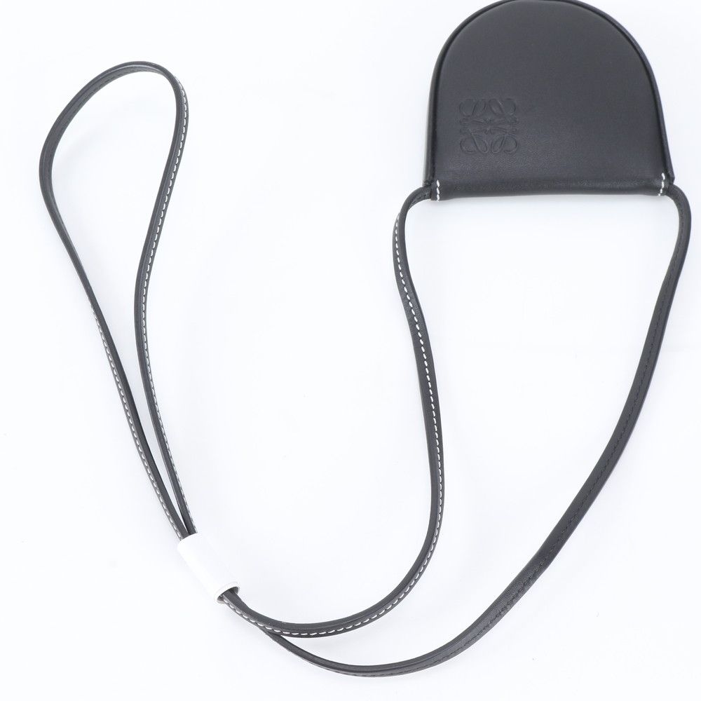 Loewe Heel Pouch Mini Shoulder Leather Crossbody Anagram Black — view 3