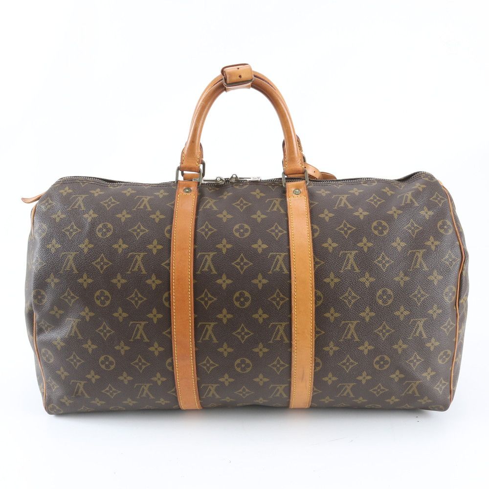 Louis Vuitton Monogram Keepall 50 Leather Boston Bag Carry — view 3