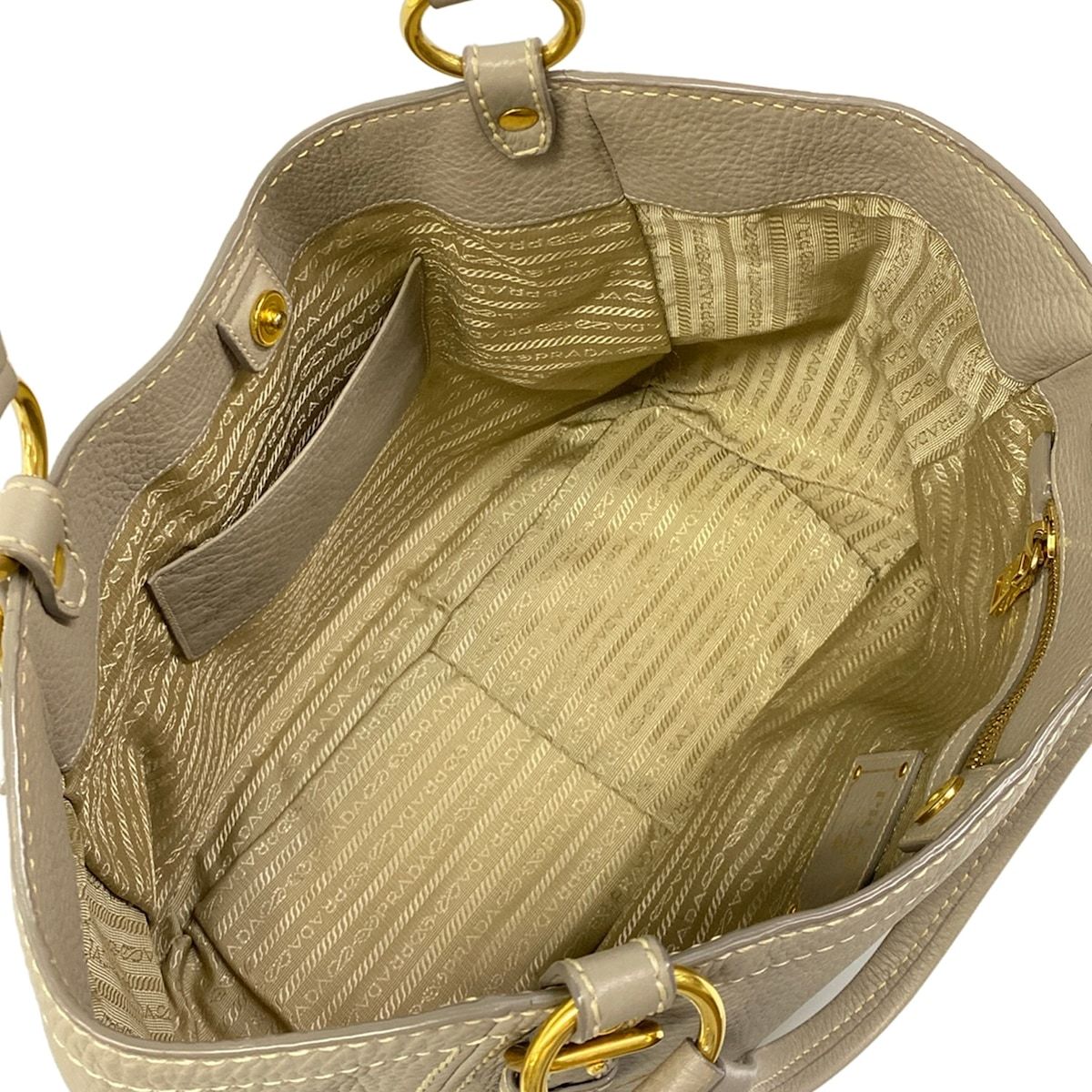 Prada Tote Light Gray Leather — view 7
