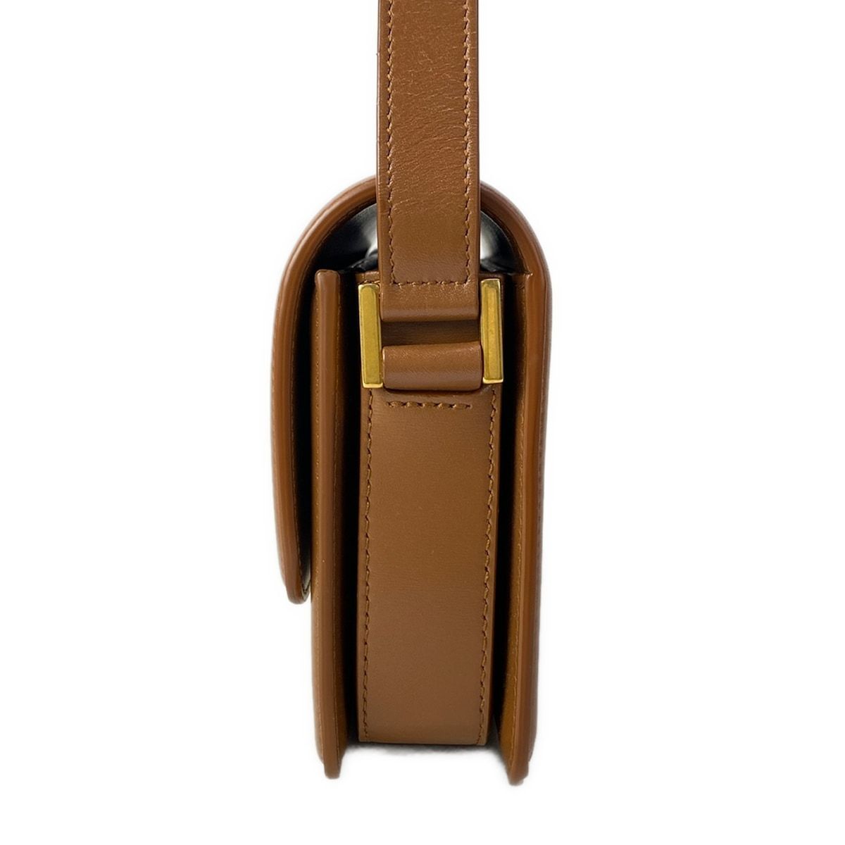 Saint Laurent Paris Shoulder Bag Solferino Small Ivory Brown Leather — view 4