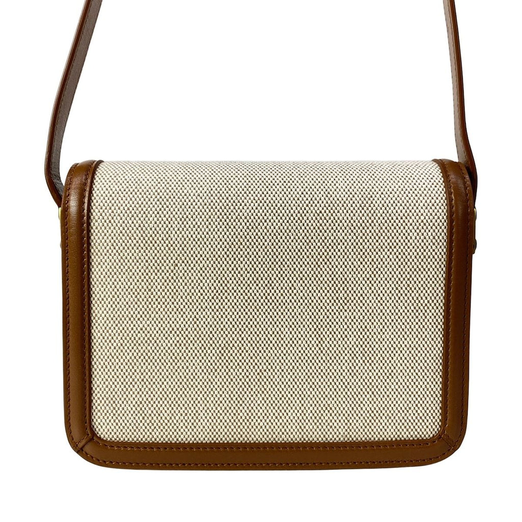 Saint Laurent Paris Shoulder Bag Solferino Small Ivory Brown Leather — view 3