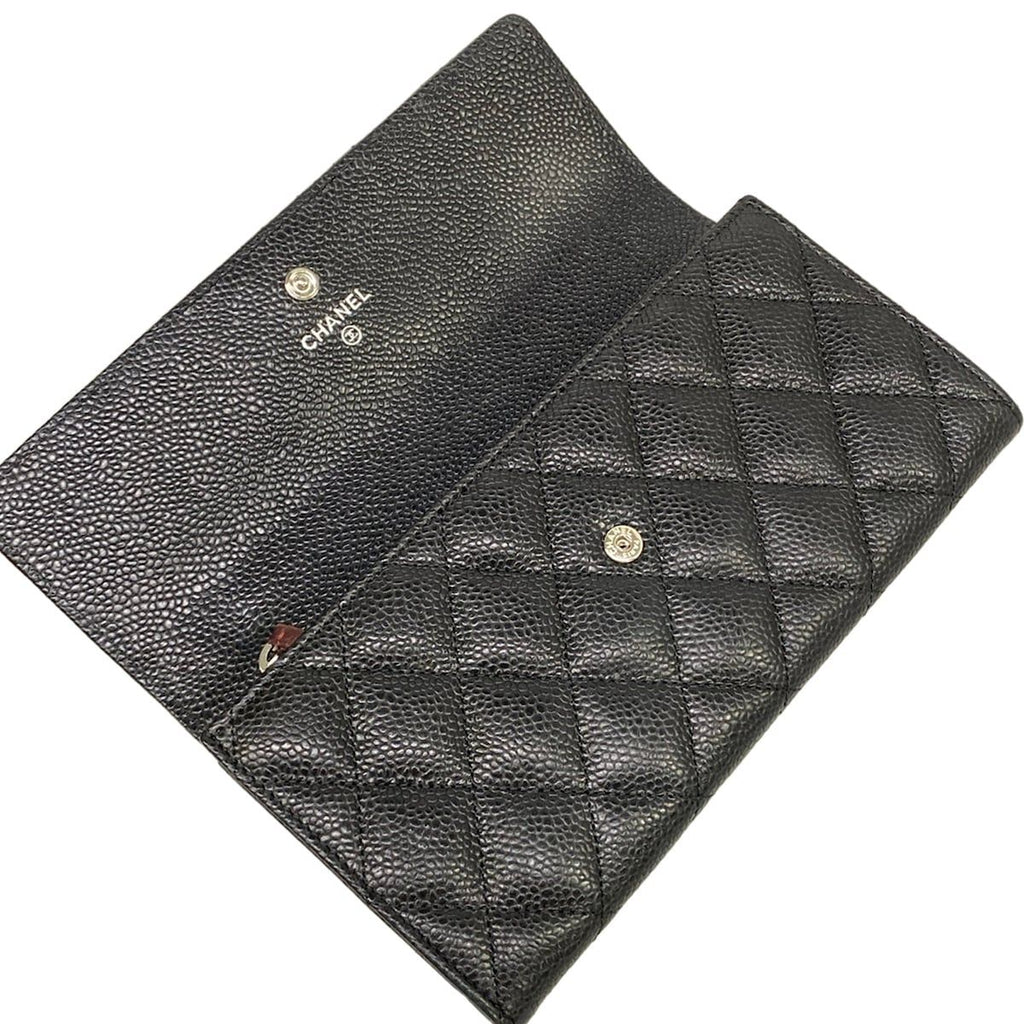 Chanel Wallet Quilted Black Silver — view 3