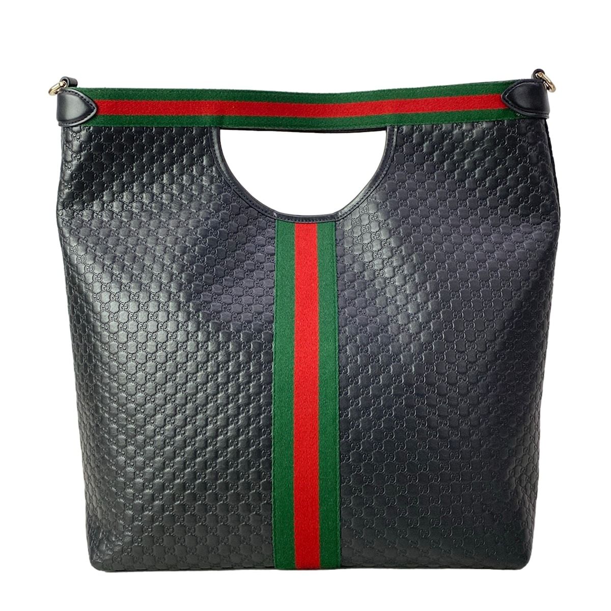 Gucci Tote Sherry Micro Guccissima GG Marmont Black Green Red Leather — view 3