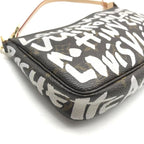 Louis Vuitton Monogram Graffiti Pochette Pouch Hand White Brown — view 6