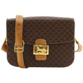 Celine Carriage Macadam Pattern Vintage Brown Shoulder