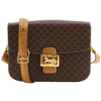 Celine Carriage Macadam Pattern Vintage Brown Shoulder