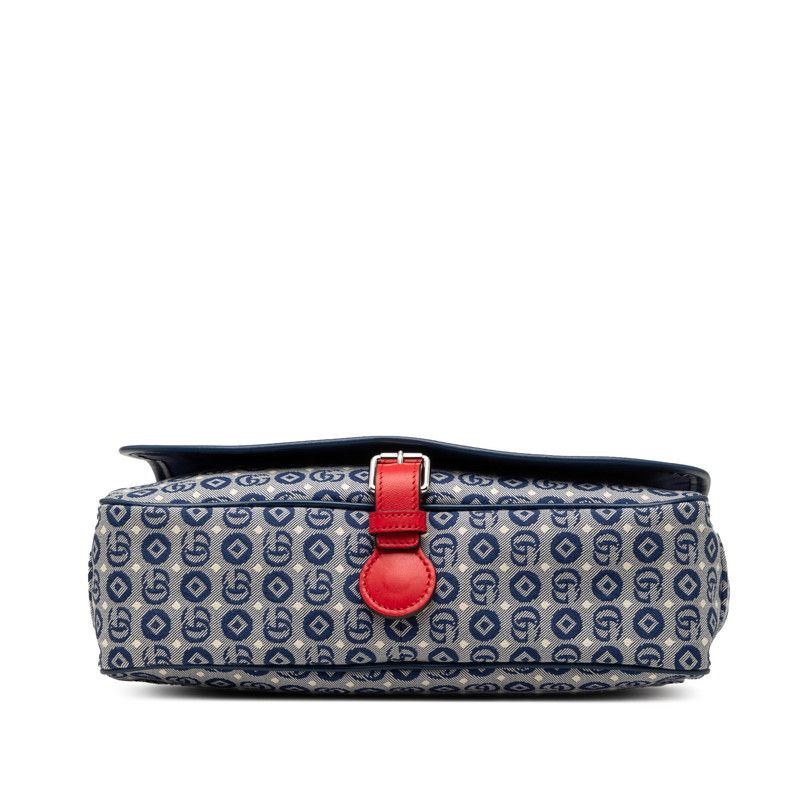 Gucci Children's Double Logo Star Shoulder Bag Blue Red Canvas Leather — view 3