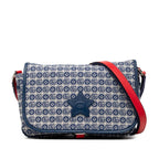 Gucci Children's Double Logo Star Shoulder Bag Blue Red Canvas Leather