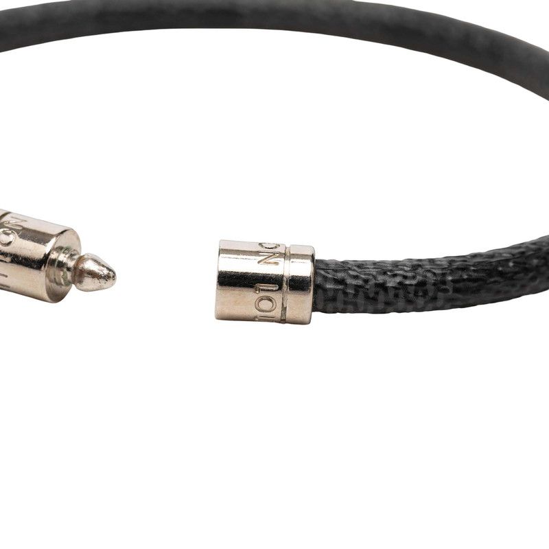 Louis Vuitton Damier Graphite Bracelet Keep It Black Silver Metal — view 5