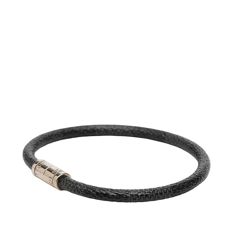 Louis Vuitton Damier Graphite Bracelet Keep It Black Silver Metal — view 2
