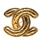 Chanel CC Logo Quilted Brooch Gold Plated