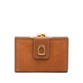 Gucci Kiss Lock Coin Case Brown Leather