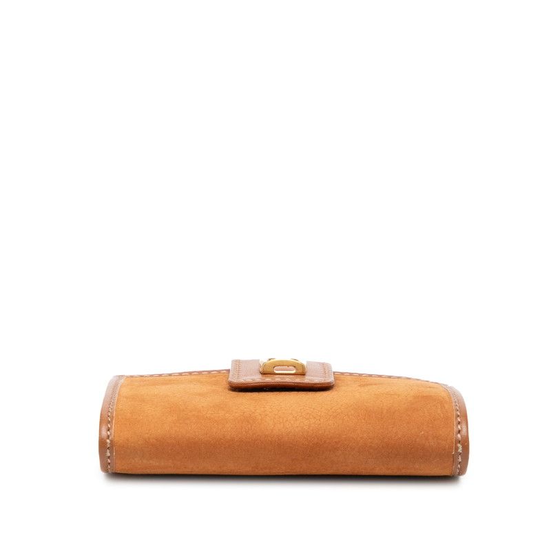 Gucci Kiss Lock Coin Case Brown Leather — view 3