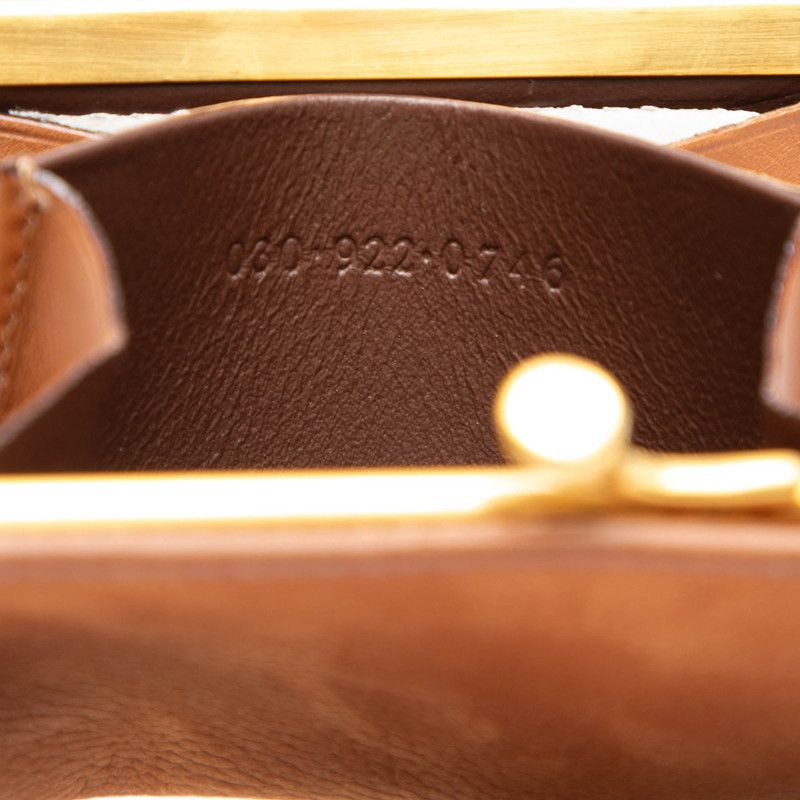 Gucci Kiss Lock Coin Case Brown Leather — view 6