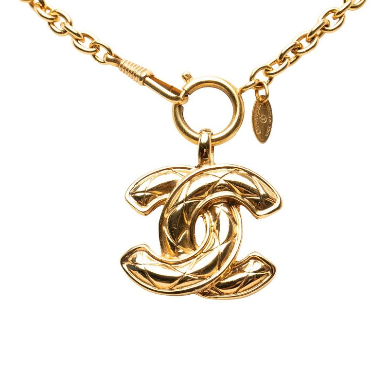 Chanel CC Logo Chain Pendant Gold Plated