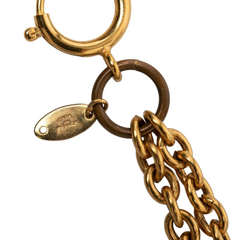 Chanel Vintage Chain Necklace Gold Plated Faux Pearl — view 6