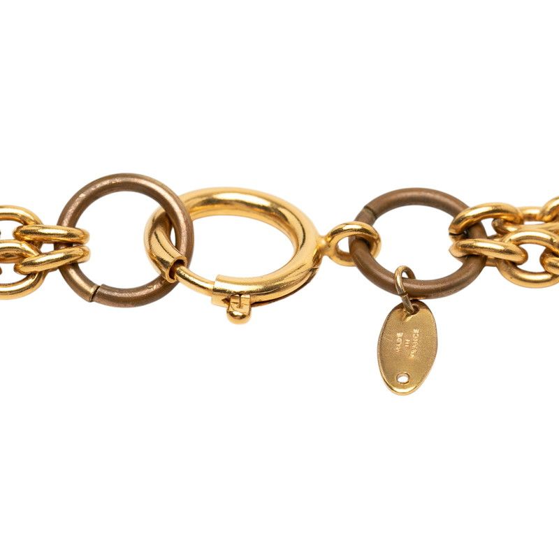 Chanel Vintage Chain Necklace Gold Plated Faux Pearl — view 5