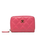 Chanel CC Logo Quilted Coin Purse Pink Caviar Leather