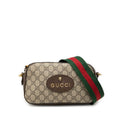 Gucci Neo Vintage GG Supreme Crossbody Shoulder Bag Beige Brown Leather