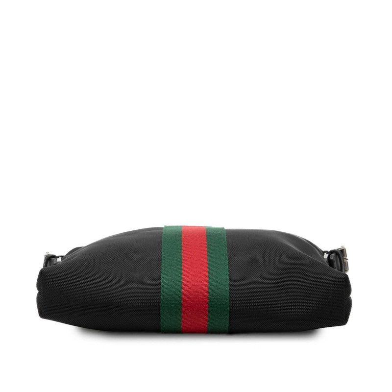Gucci Sherry Line Crossbody Shoulder Bag Black Canvas Leather — view 3