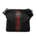 Gucci Sherry Line Crossbody Shoulder Bag Black Canvas Leather