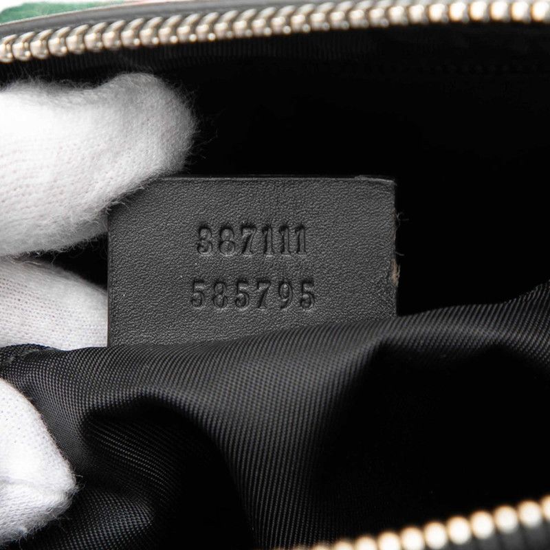 Gucci Sherry Line Crossbody Shoulder Bag Black Canvas Leather — view 6