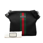 Gucci Sherry Line Crossbody Shoulder Bag Black Canvas Leather — view 7