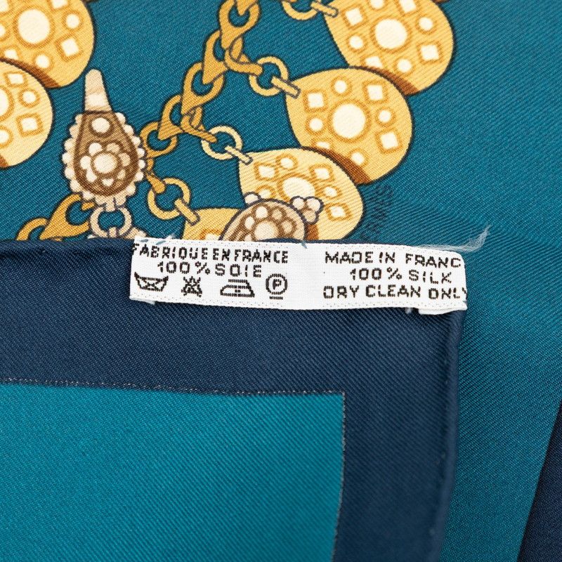 Hermes Carre 90 Kosmima Universe Scarf Blue Multicolor Silk — view 7